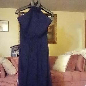 👰👗 DONATING SOON Amsale Navy Silk Gown